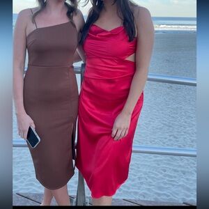 Red Silk Wedding Guest Dress